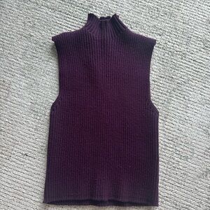 Zara Deep Purple Ribbed Sleeveless Top